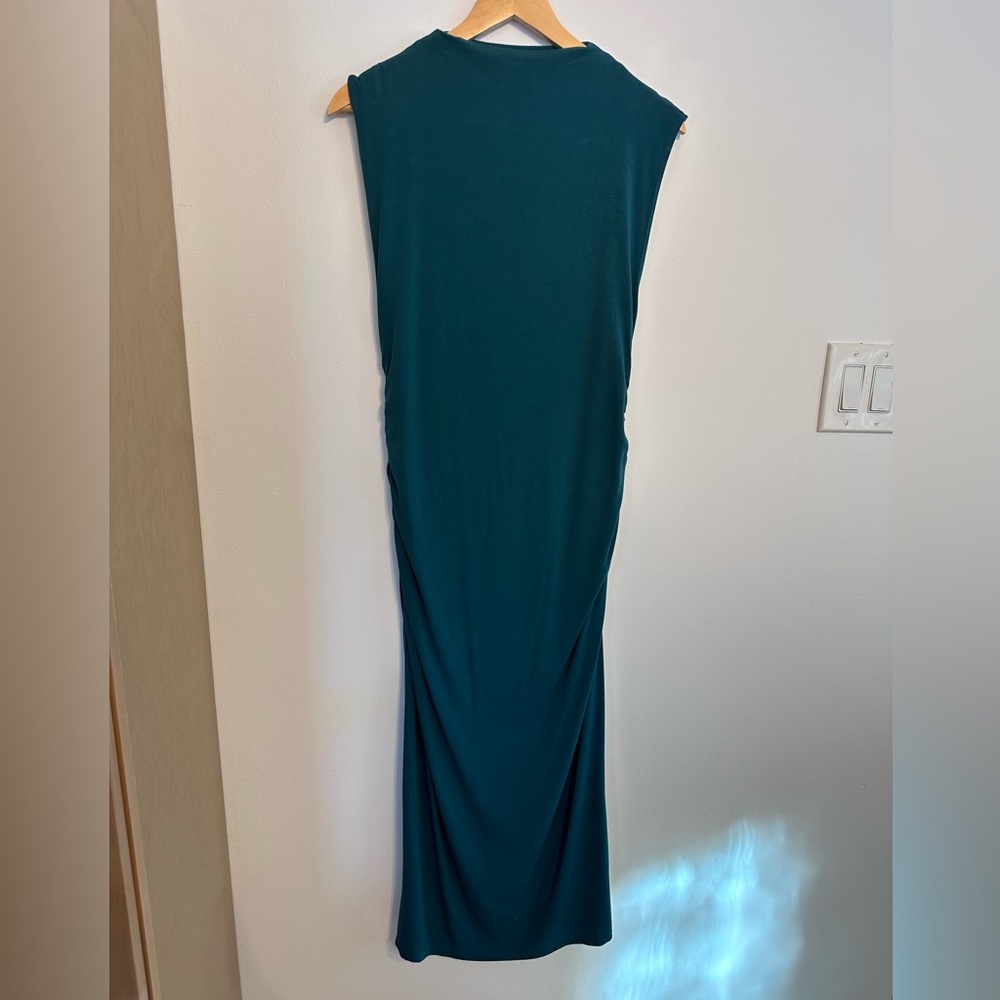 Teal vowel neck midi